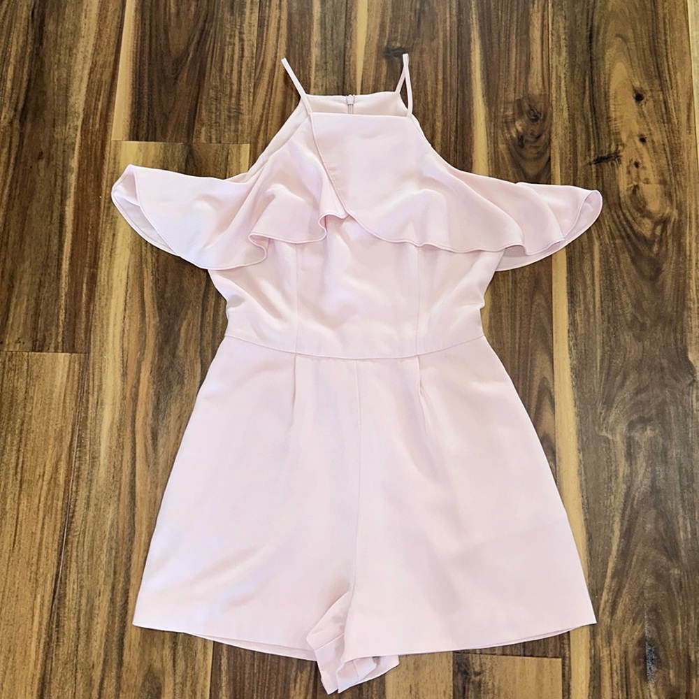 Keeps Light Pink Lined Romper with Pockets Size Small